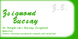 zsigmond bucsay business card